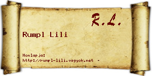 Rumpl Lili névjegykártya